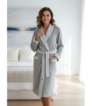 Soft Moments Dressing Gown Grey Melange