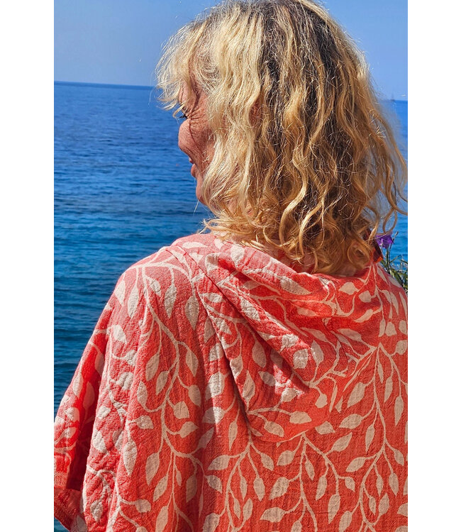 Zus en Zomer Poncho Leaf Coral