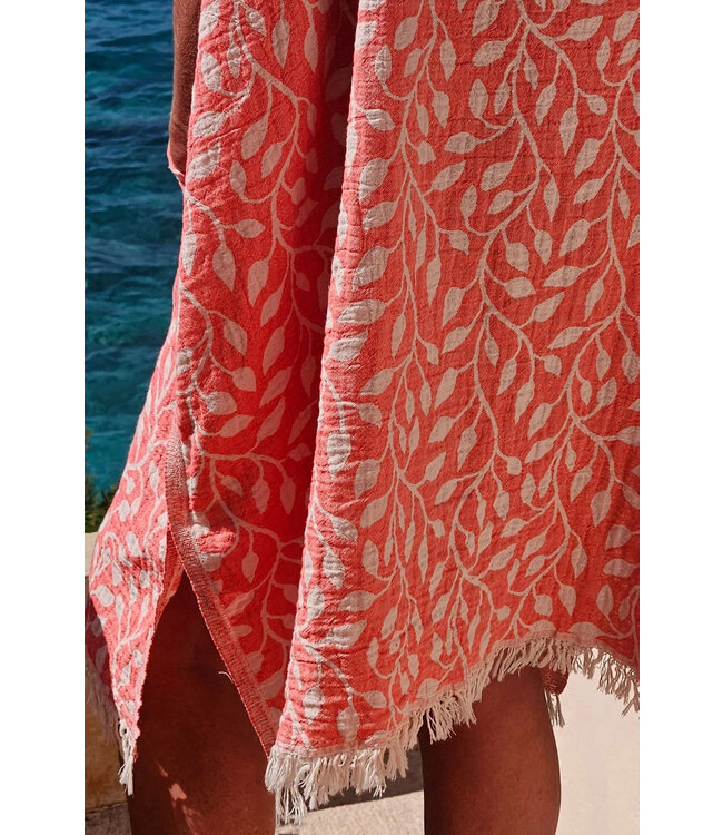Zus en Zomer Poncho Leaf Coral