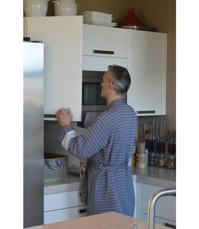 Zus en Zomer Bathrobe Fornax Unisex Dark Grey/White