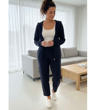 Homewear Set With Zipper Dark Blue