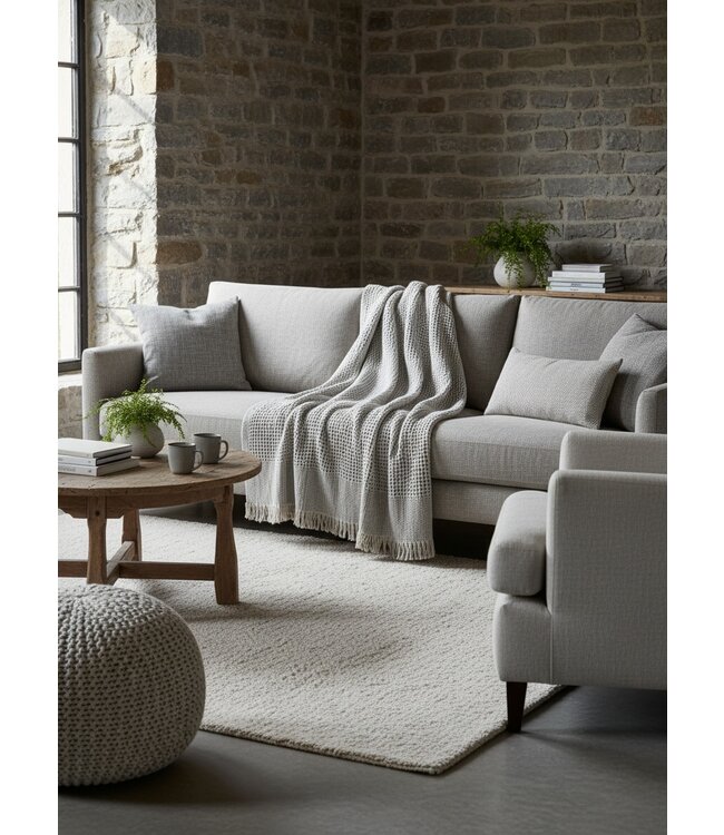 Ocupada Snuggle-Up Throw Waffle Silver Grey