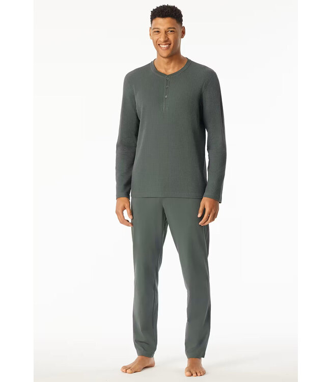 Schiesser Fashion Pyjama Heren Dark Green