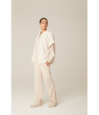 Pluto Dafna Faux  Shearling Coat Wool White