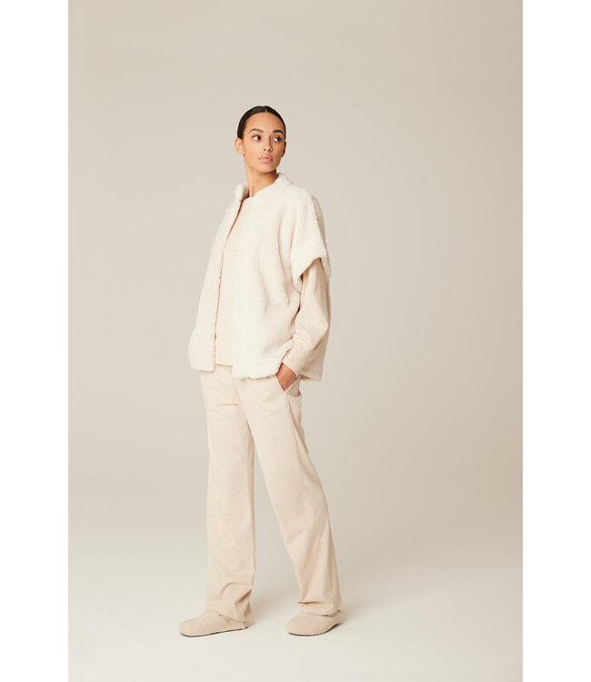 Pluto Dafna Faux  Shearling Coat Wool White