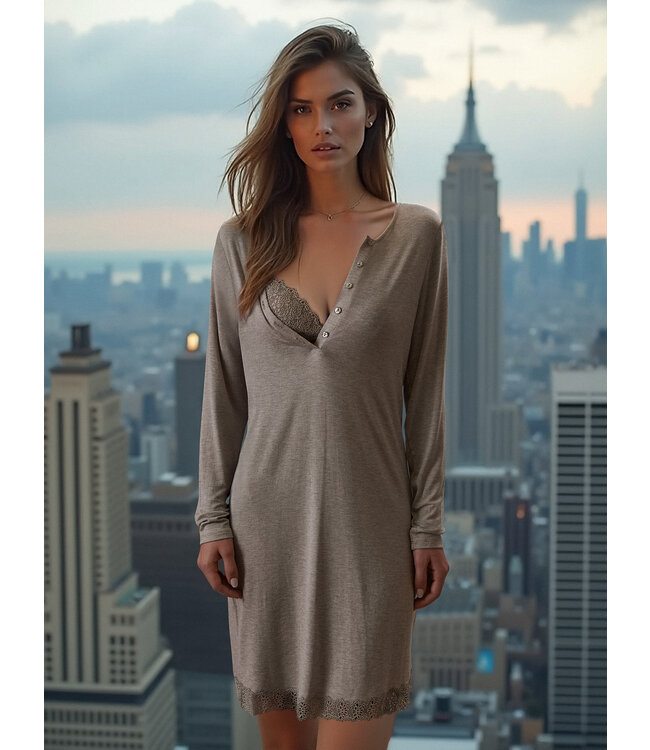 Macramé Nightdress Light Grey