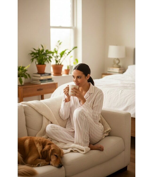 Pluto Janica Flanel Pyjama Bold Stripe Pink