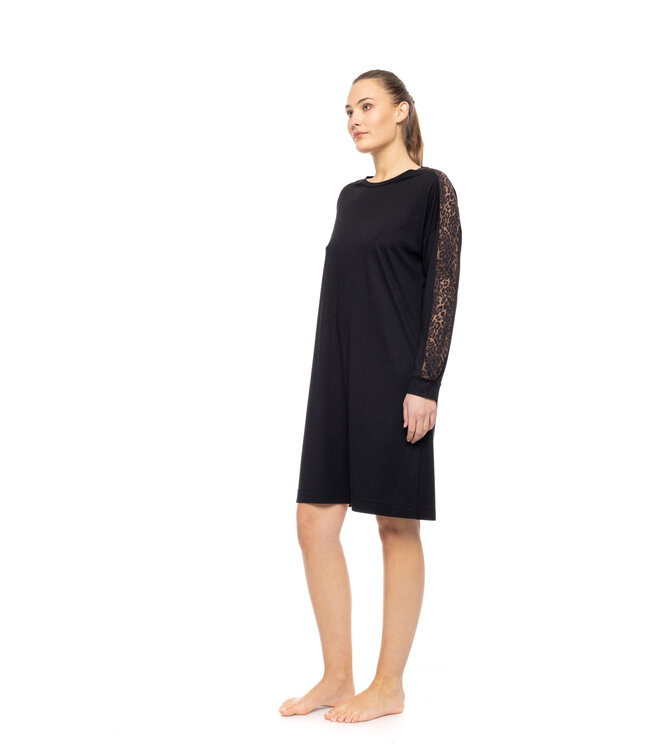 Nightdress Leopard Black