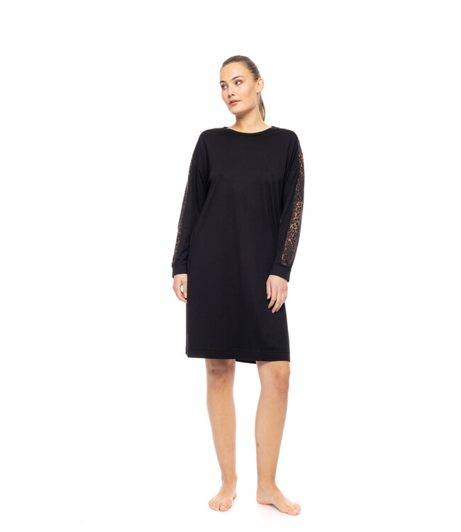 Nightdress Leopard Black