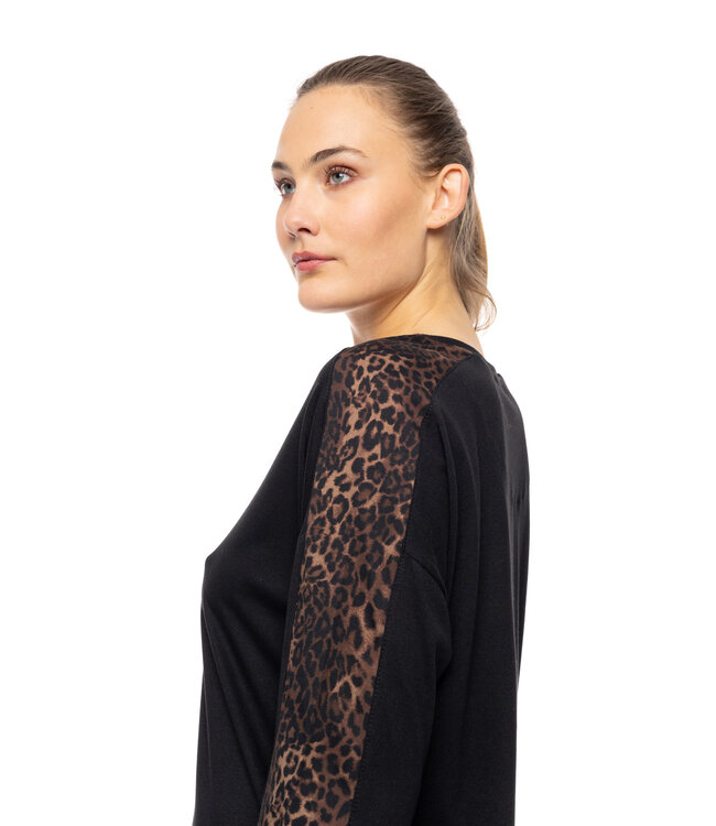 Nightdress Leopard Black