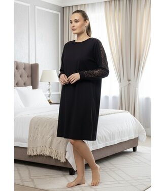 Nightdress Leopard Black