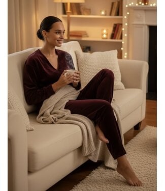 Pluto Naemi Pyjama Velours Burdundy