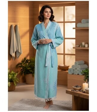 Zus en Zomer Bathrobe Kimono Alya Turqoise