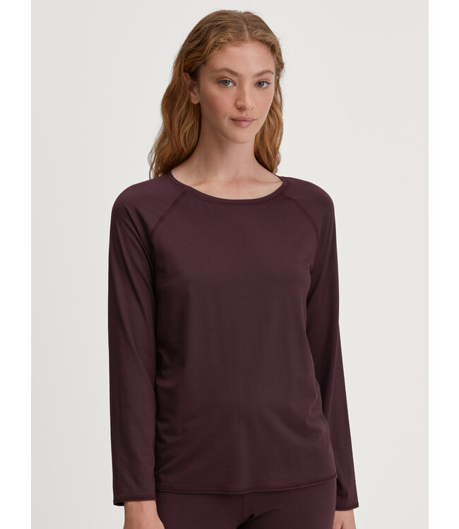 Calida DEEPSLEEPWEAR Women Balancing Shirt Long Sleeve Black Cherry