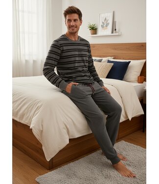 Schiesser Pyjama Heren Dark Grey Melange