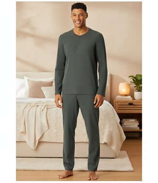 Schiesser Fashion Pyjama Heren Dark Green