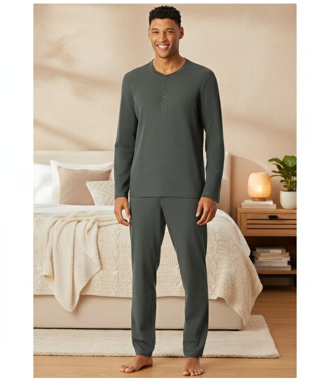 Schiesser Fashion Pyjama Heren Dark Green