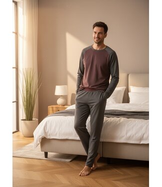 Schiesser Pyjama Heren Wine Red