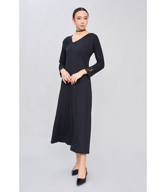 Flora Lastraioli Julia Nightgown Long Jersey Black