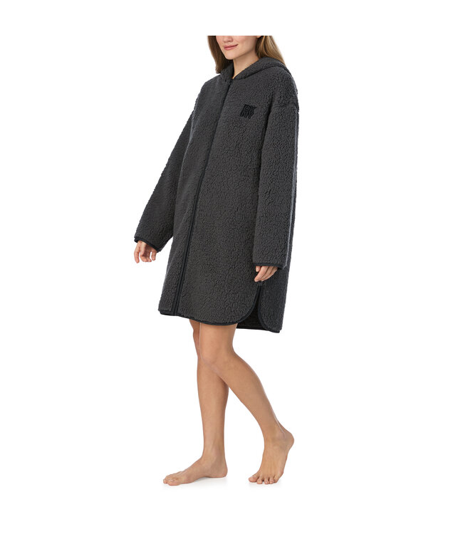 DKNY Chill In Style Hooded Dressing Gown Dark Grey