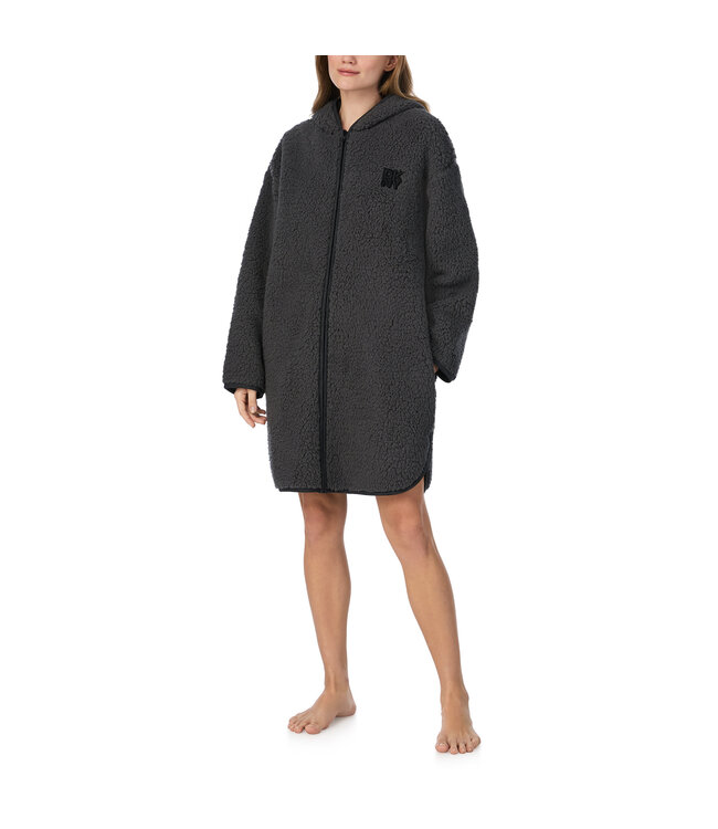 DKNY Chill In Style Hooded Dressing Gown Dark Grey