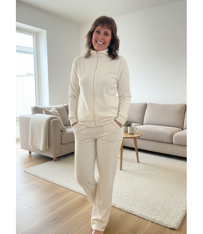 Homewear Set Velvet Ivory Stripes