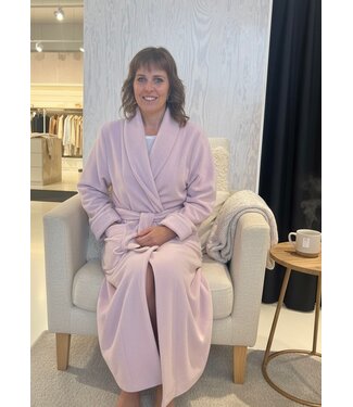 Pluto Ruth Dressing Gown Dusty Pink/ Ivory Stitch