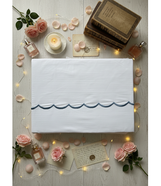 Passion Home Linen Scallop Dekbedovertrek Percale Light Blue