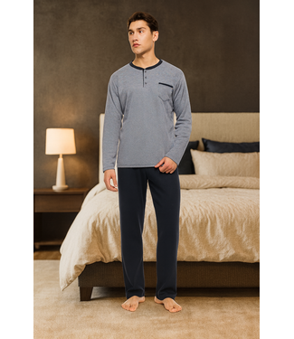 Ulisse Pyjama Jacquard Blue