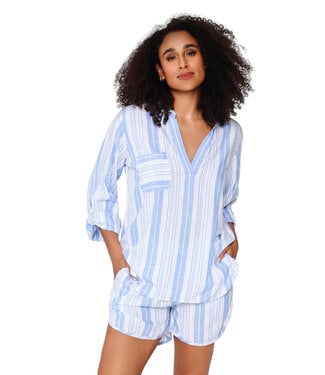 Lingadore Loungewear Shortama Blue Stripe