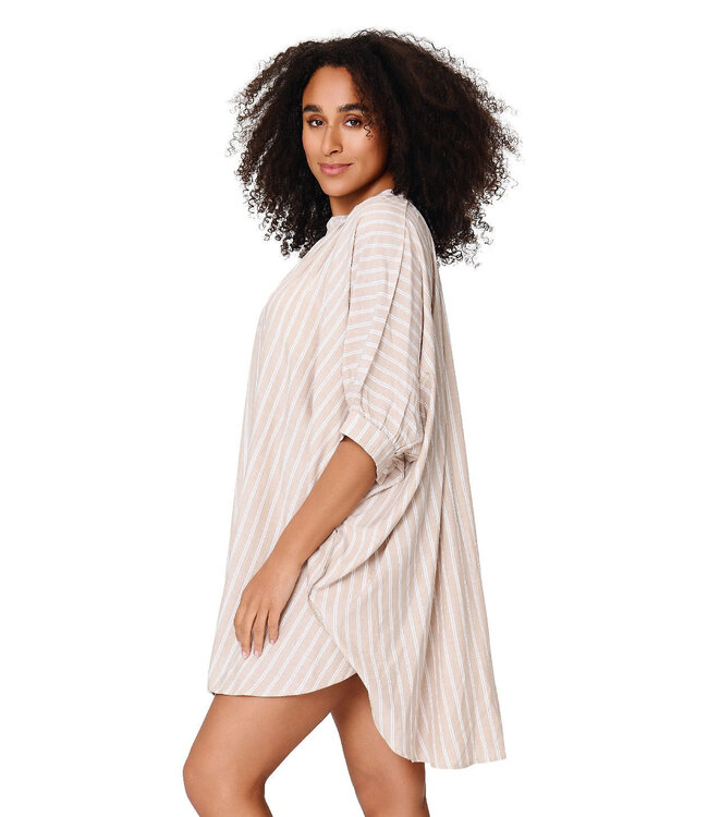 Lingadore Kaftan Dark Beige Stripe