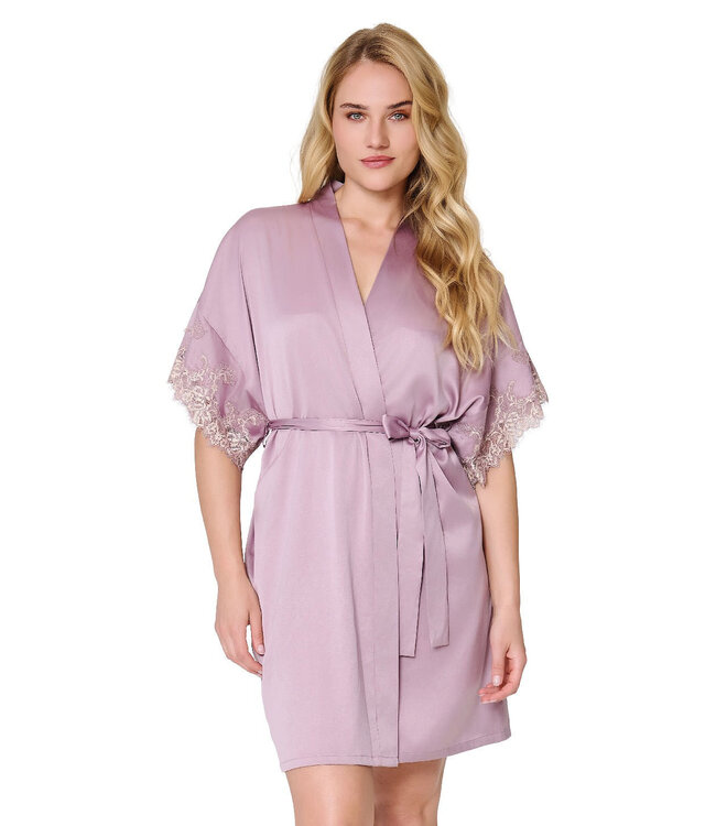 Lingadore Kimono With Lace Taupe