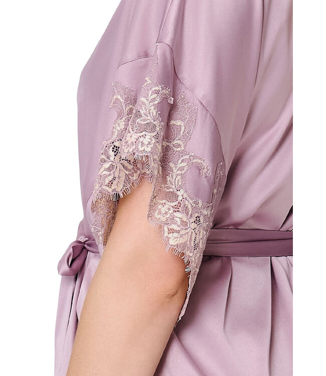 Lingadore Kimono With Lace Taupe