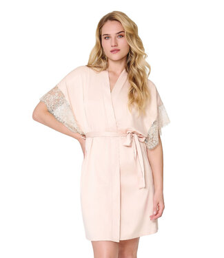 Lingadore Kimono With Lace Gold Beige