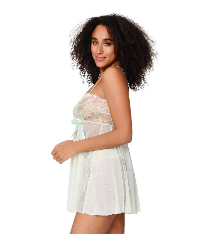 Lingadore Babydoll Set With Lace Canary Green