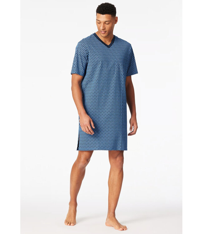 Schiesser Heren Nachthemd Blue