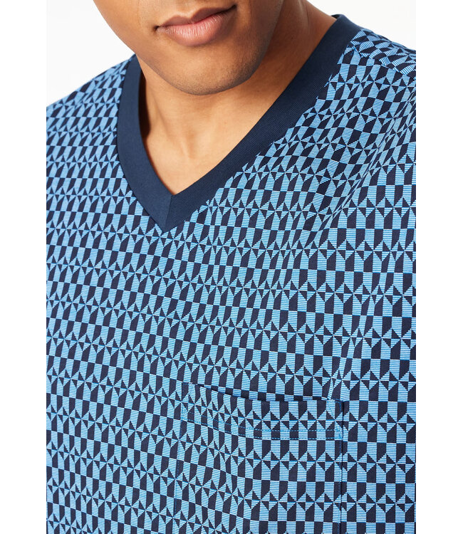 Schiesser Heren Nachthemd Blue