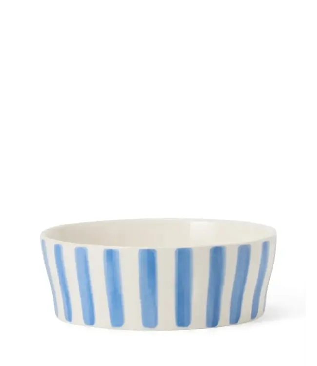 Lexington Company Striped Dog Eating Bowl Blue/White
