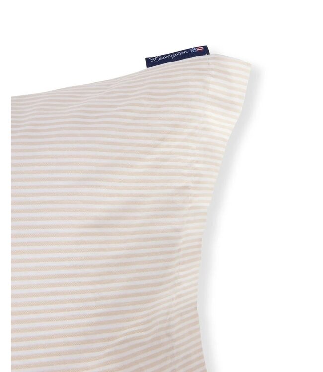 Lexington Company Striped Satin 200TC Dekbedovertrek Beige/White