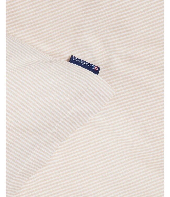 Lexington Company Striped Satin 200TC Dekbedovertrek Beige/White