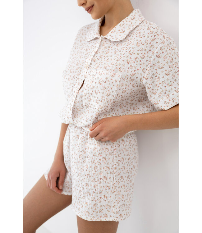 Nayla Pyjama Flowers Off-White