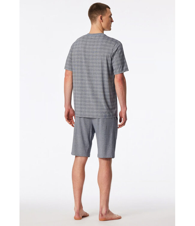 Schiesser Pyjama Men Short Set Jacquard Admiral