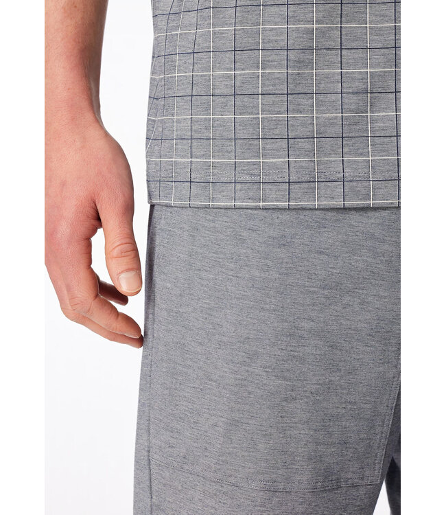 Schiesser Pyjama Men Short Set Jacquard Admiral