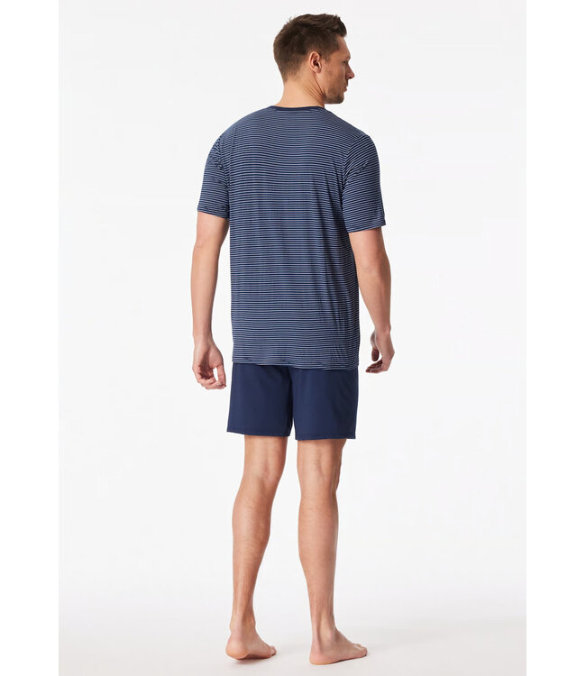 Schiesser Pyjama Men Short Set Long Life Soft Admiral