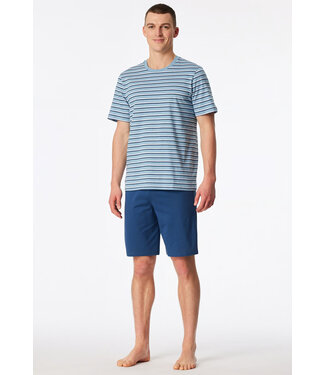 Schiesser Pyjama Men Short Set Pacific Blue