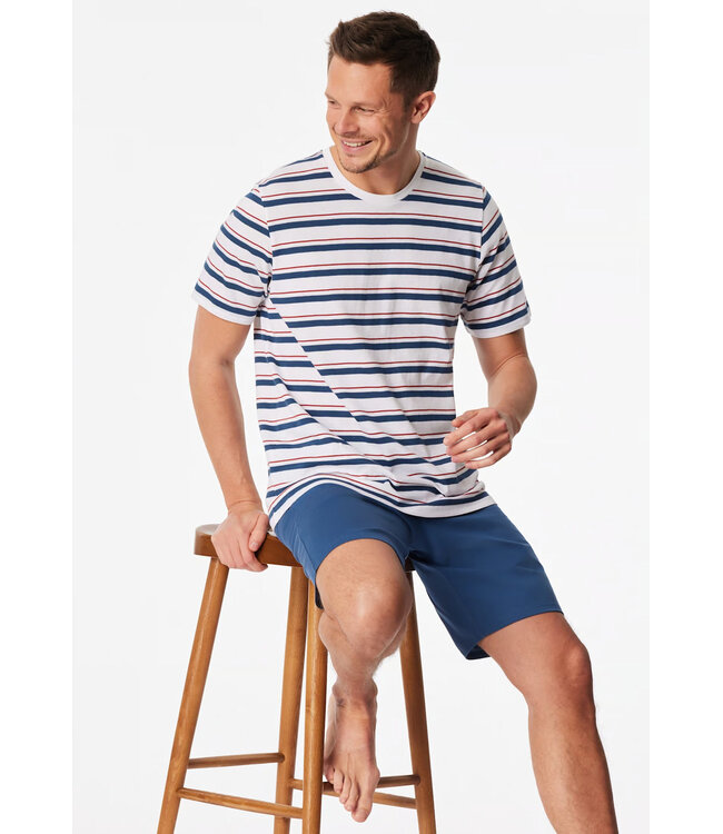 Schiesser Pyjama Men Short Set White