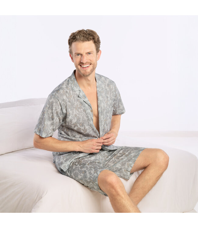 ISA Bodywear Heren Pyjama With Button Graniet