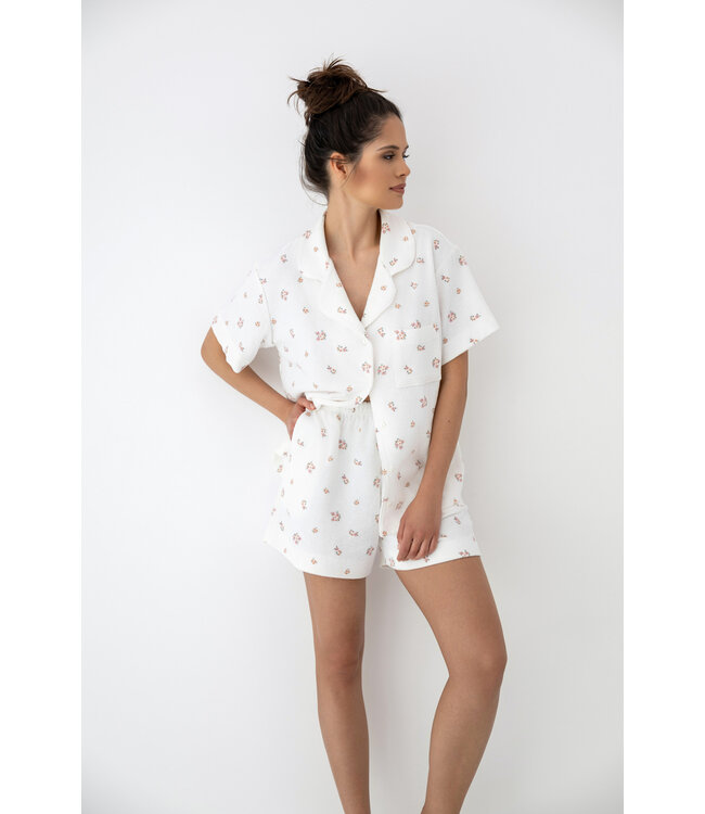 Coralie Pyjama White Flowers
