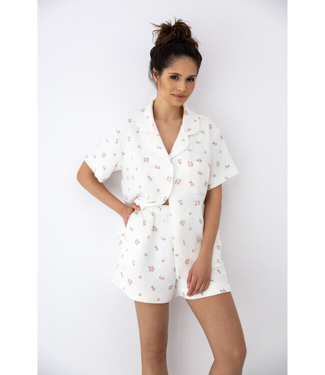 Coralie Pyjama White Flowers