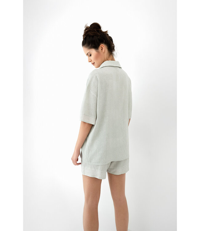 Sensis Simona Pyjama Green Stripe